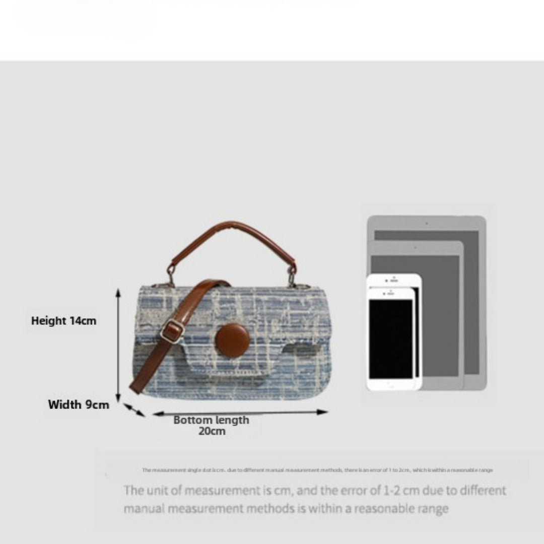 Handheld small tote bag, bag women's autumn fashion office workers handheld bag, small square bag, shoulder Crossbody bag women