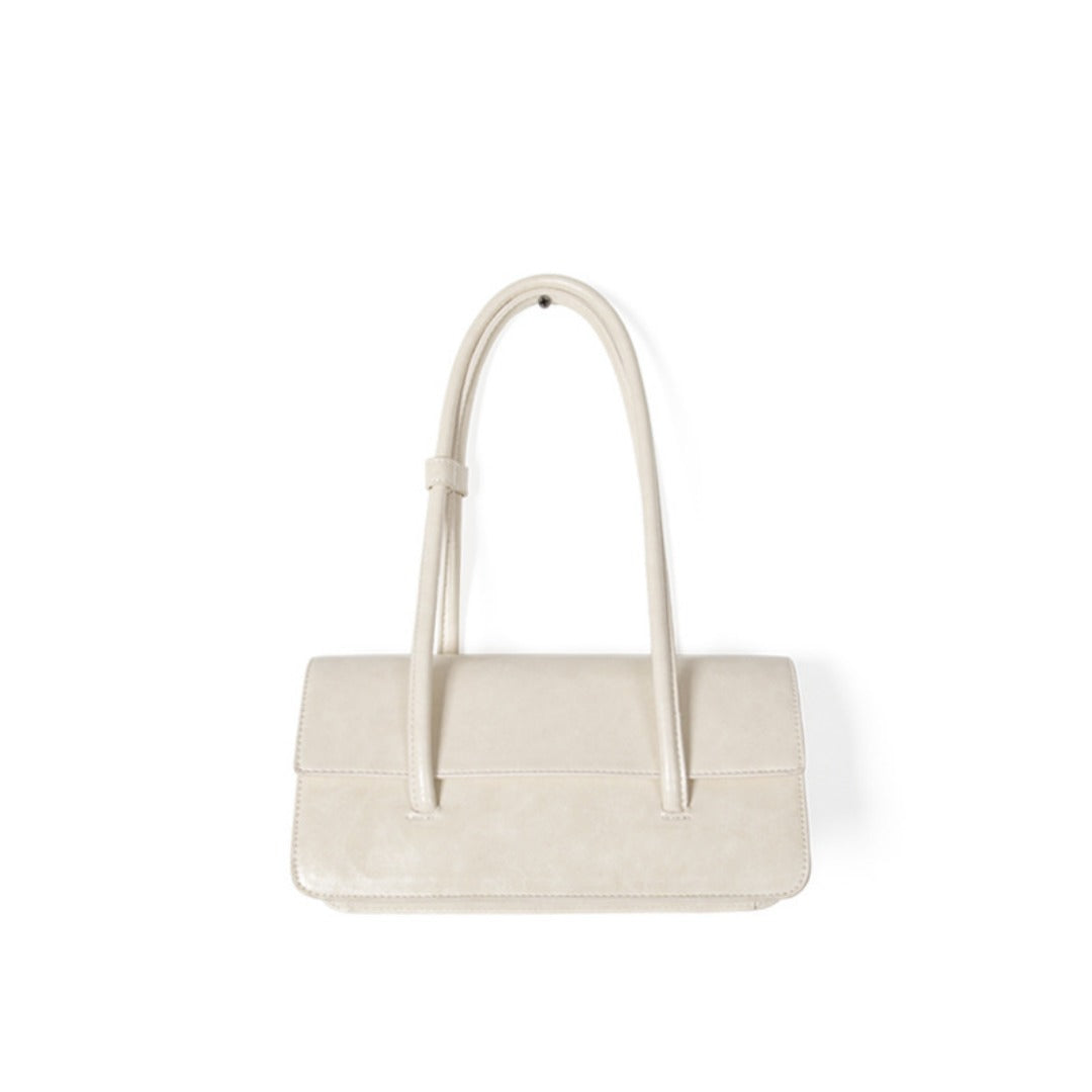 Design oil wax leather shoulder armpit bag, stylish tote bag, top handle purse for women