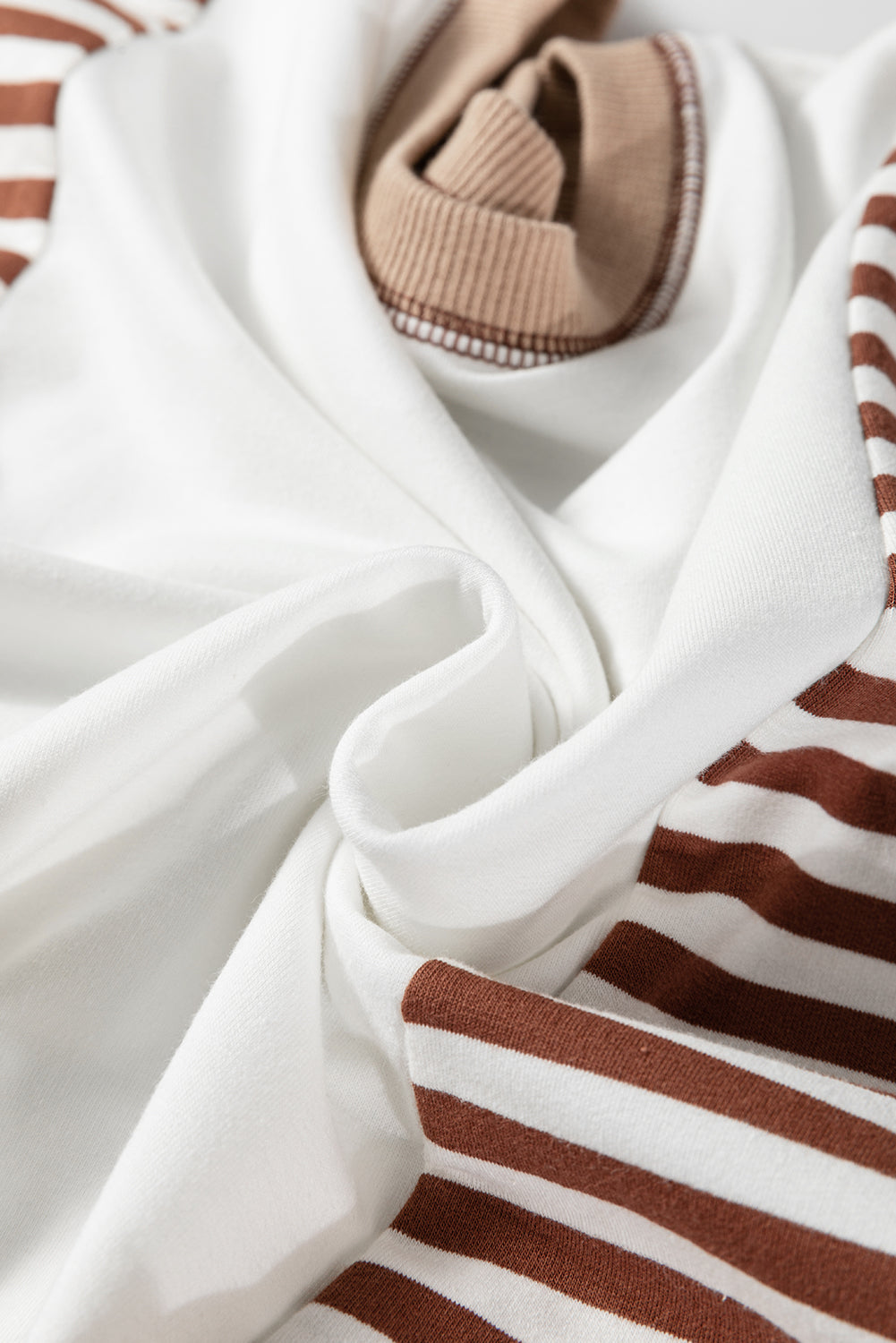 Stripe Colorblock Patchwork Contrast Stitch Sweatshirt