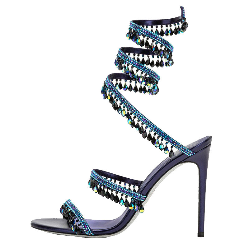 strappy open-toe shoes for walking down the runway