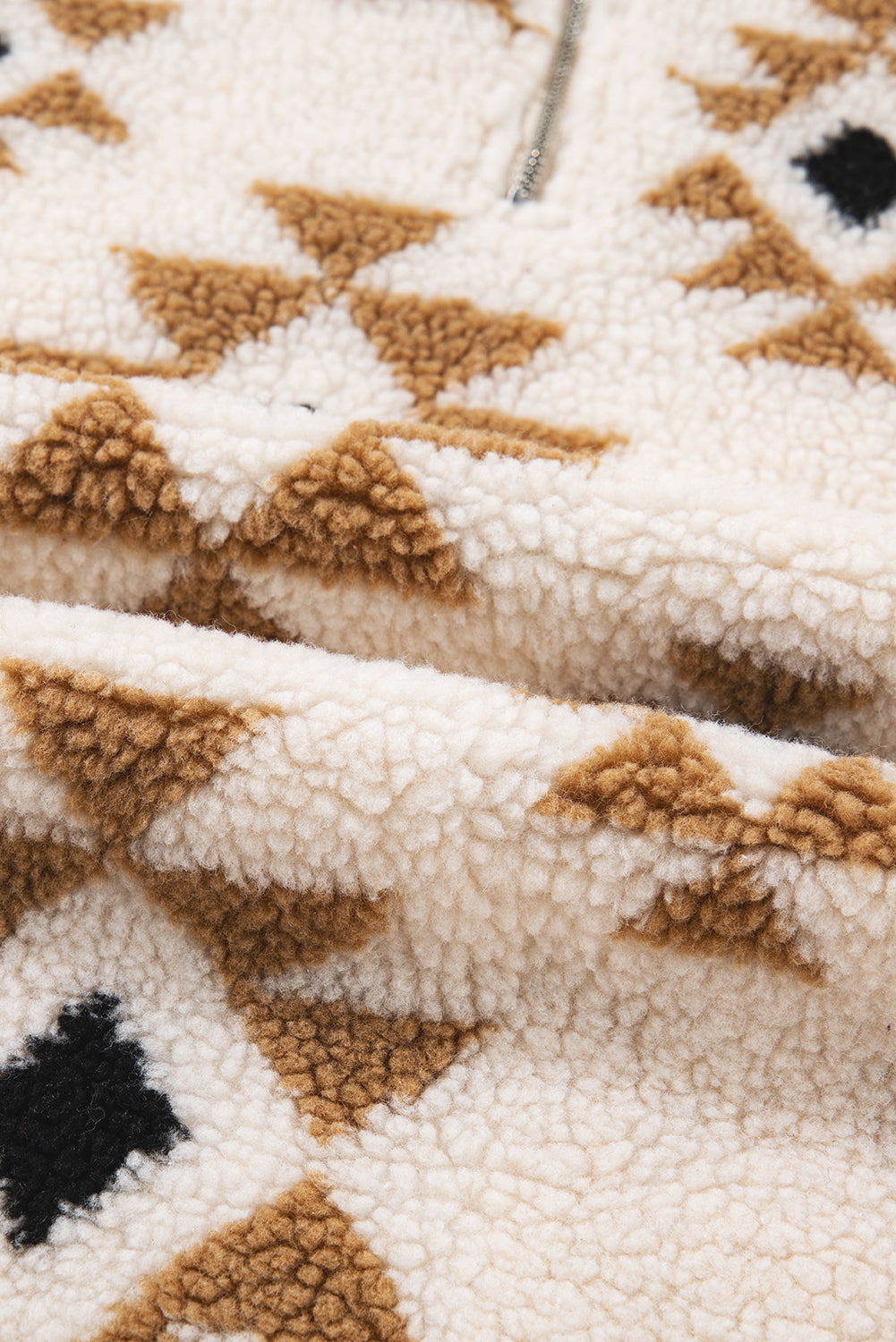 Western Aztec Sherpa Quarter-Zip Collared Sweatshirt