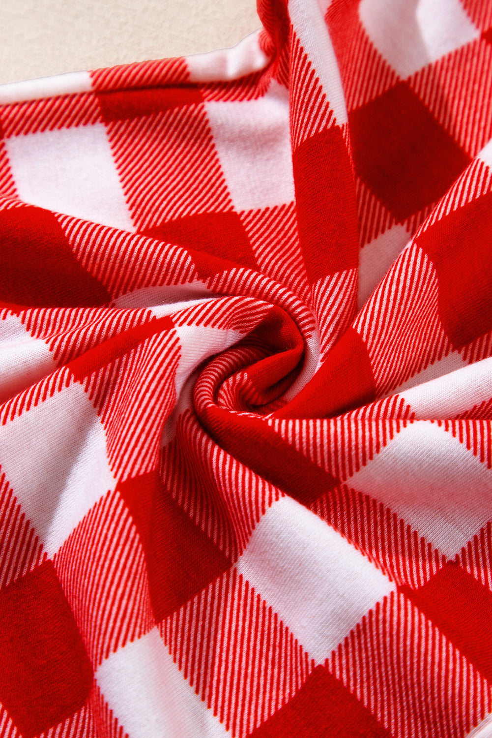 Christmas Plaid Contrast Trim Pajama Set