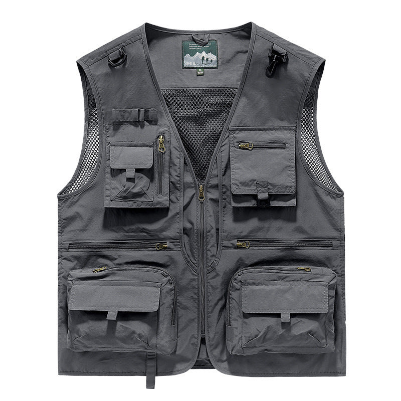 Men's Quick-Dry Mesh Outdoor Vest with Multiple Pockets