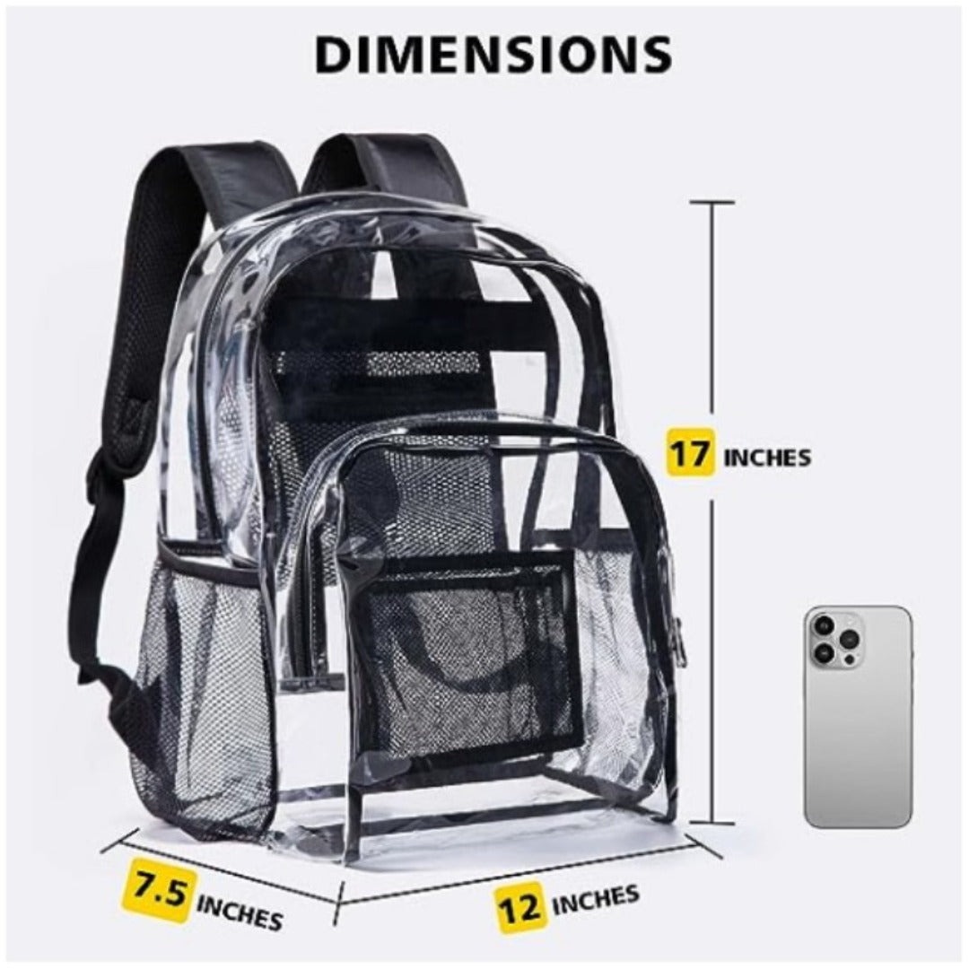 Transparent backpack, PVC transparent backpack, simple and fashionable versatile student backpack casual waterproof