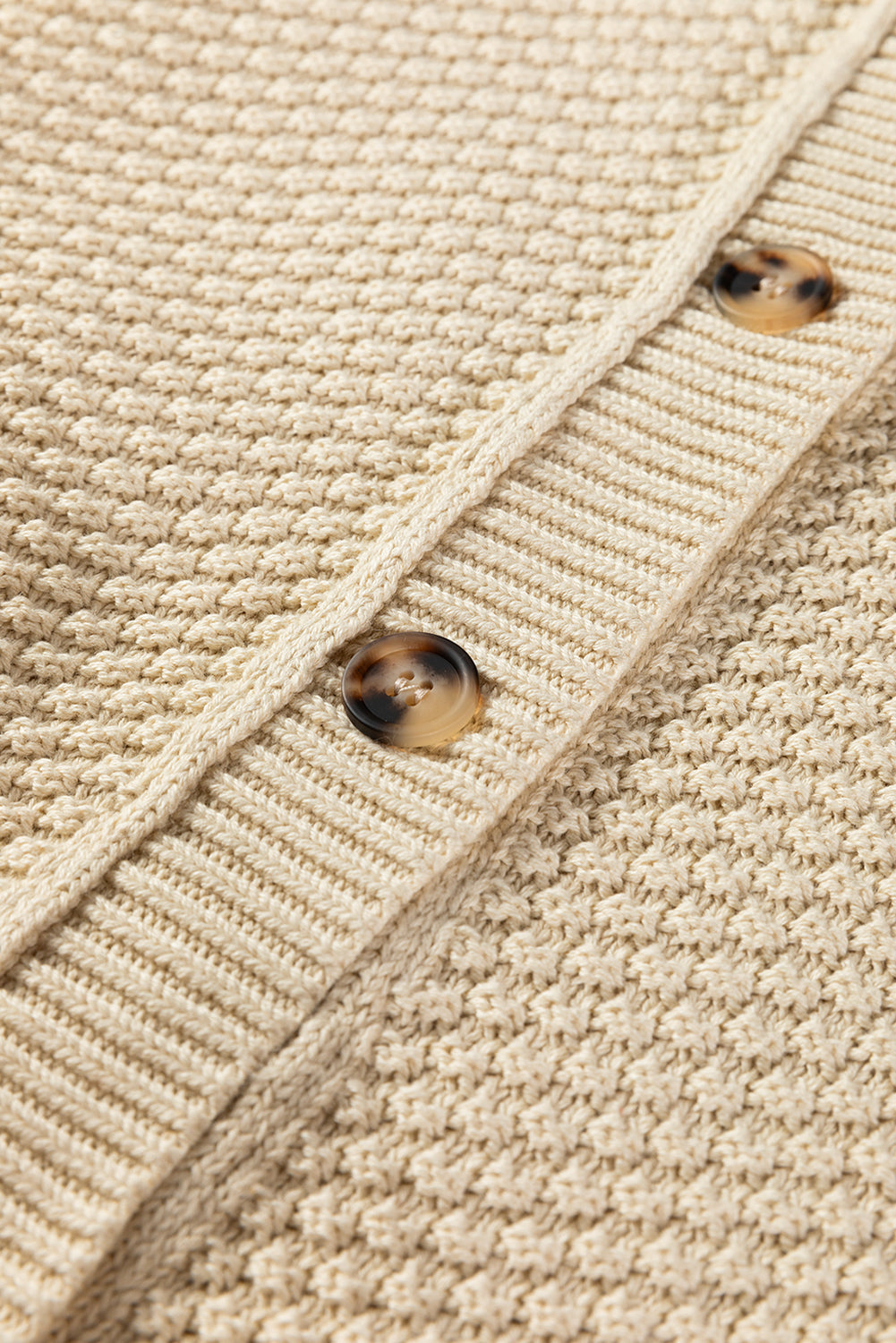 Solid Button-Up Cropped Cardigan Sweater