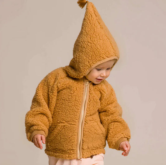 Warm Polar Fleece Pointed Hat Plush Coat - # GIAA21210003