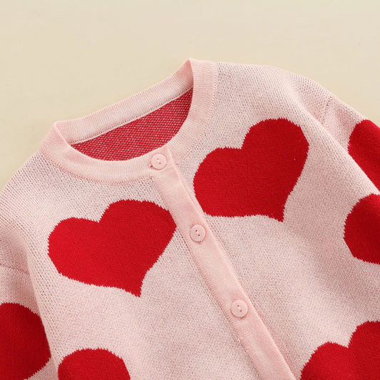 Heart Knitted Baby Sweater - # BAAA111310001
