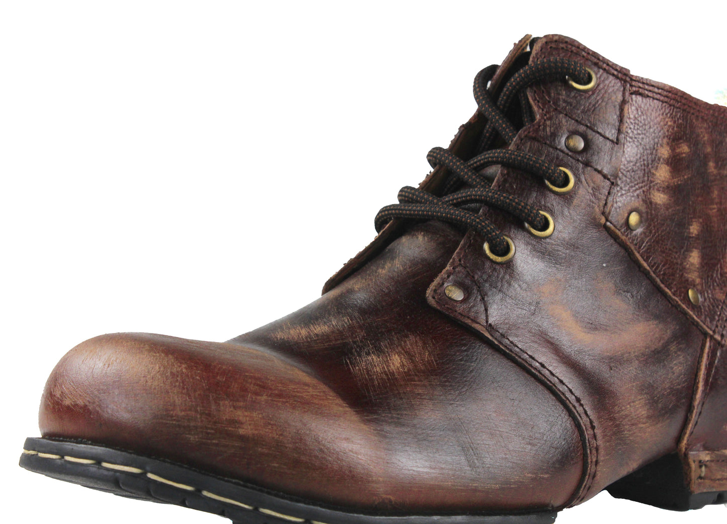 Men's Leather Ankle Boots OSS-6015-2-Retro Brown