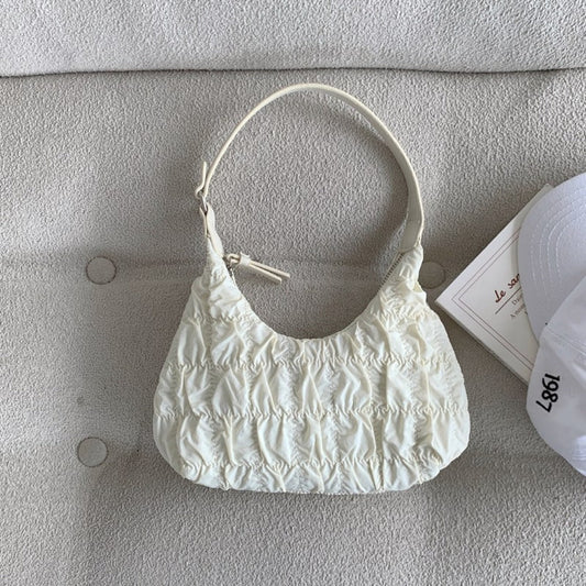 small shoulder bag cream puff bag pleated bag hobo