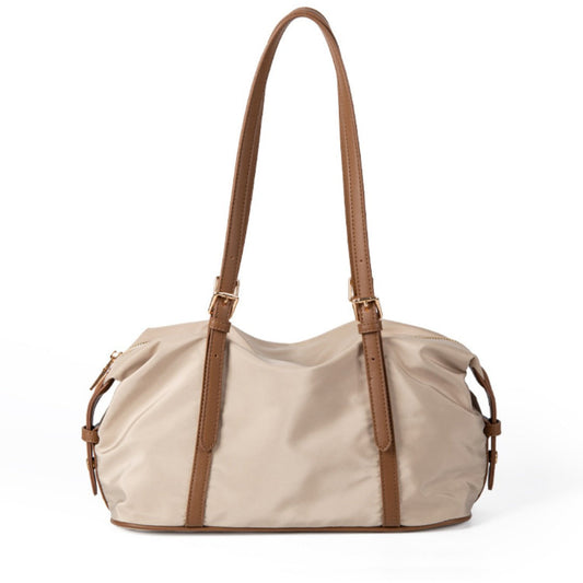 Summer contrasting shoulder bag women, versatile commuter large capacity Boston bag, top handle purse, hobo shoulder purse