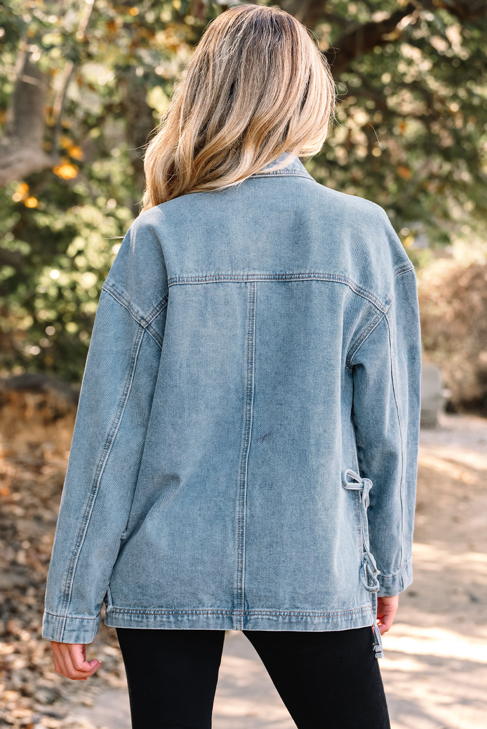 Denim Patch Pocket Side-Tie Jacket