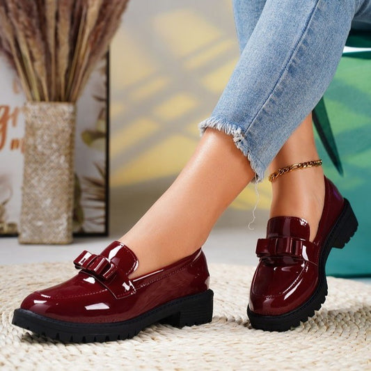 Round Toe Tassel Mid-Heel Loafers
