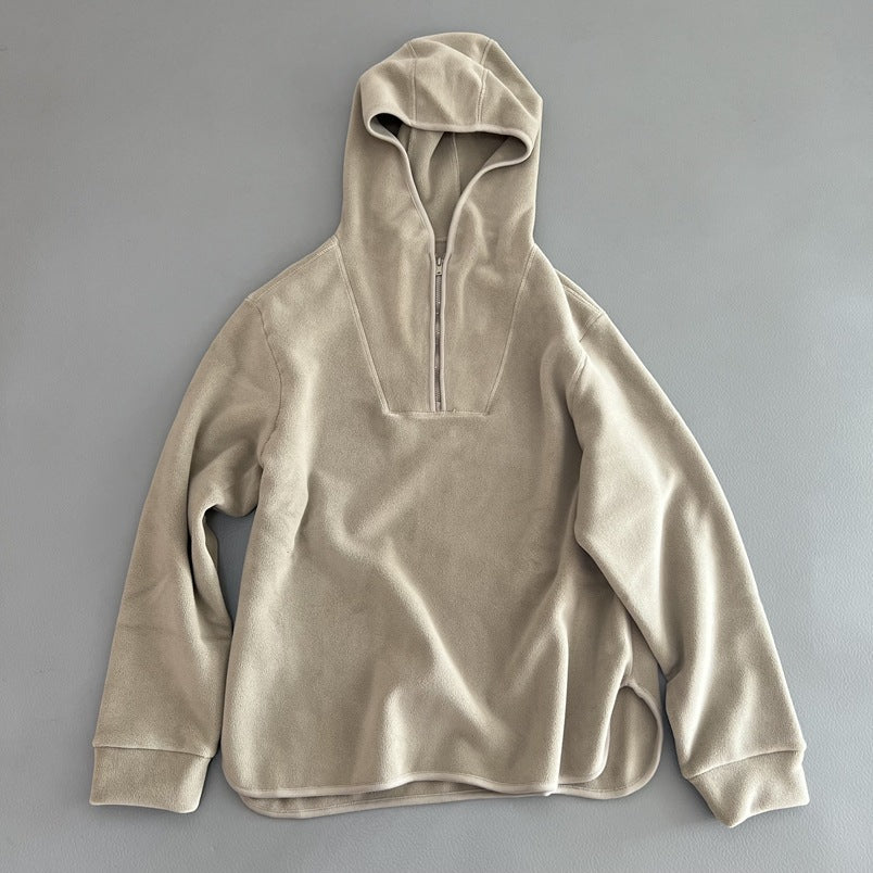 Hooded loose-fitting hoodie
