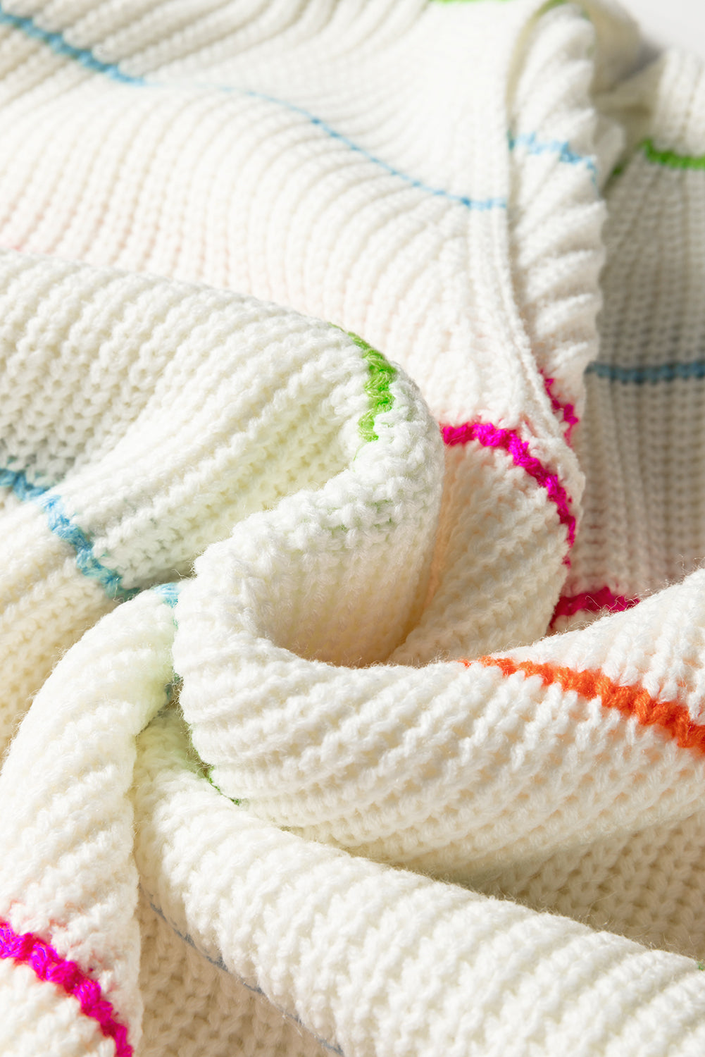 Stripe V-Neck Drop Shoulder Sweater