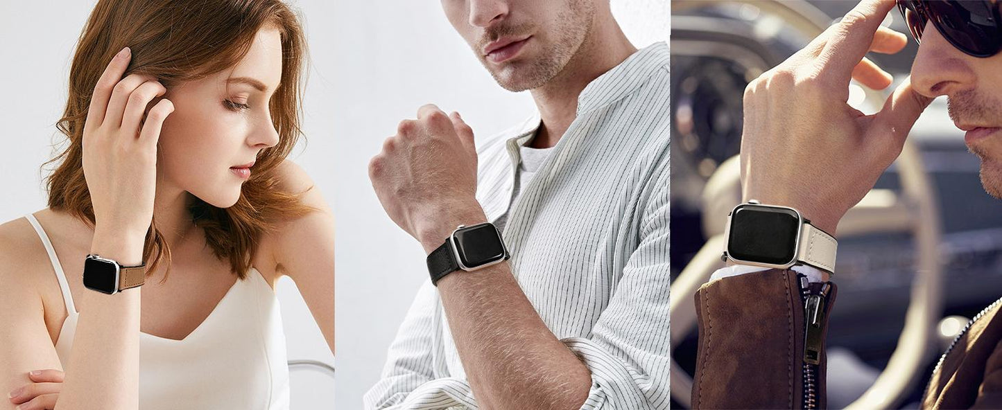 Magnetic Buckle Leather Band for Apple Watch