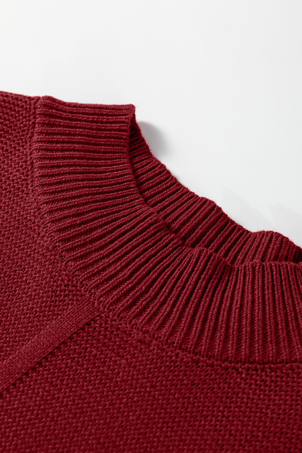 Solid Front Seam Drop Shoulder Sweater
