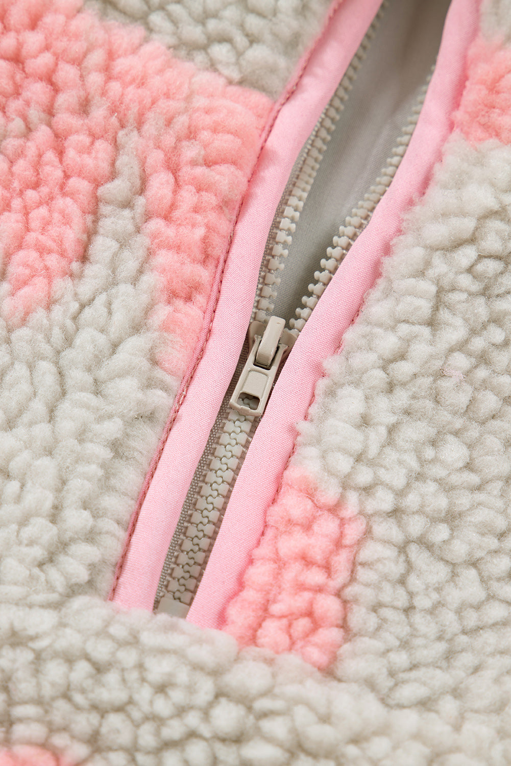 Bow Sherpa Quarter Zip Drop Shoulder Sweatshirt