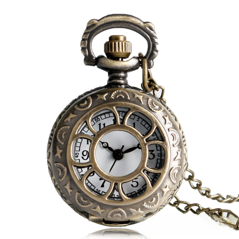 Hollow-Out Petal Pocket Watch