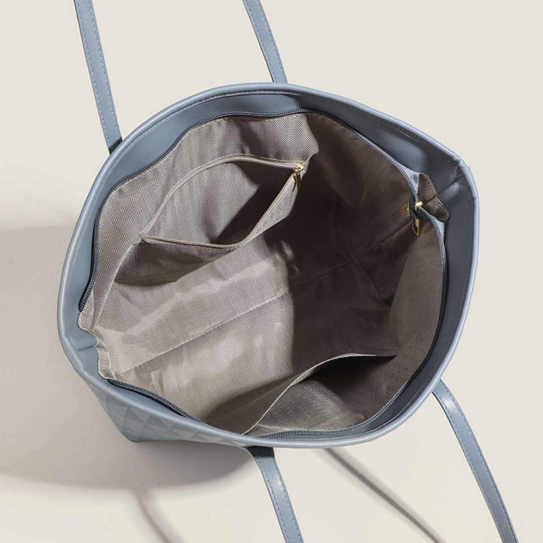 Women top handle purse, large capacity student tote bag, fashion handbag, texture solid color versatile shoulder bag