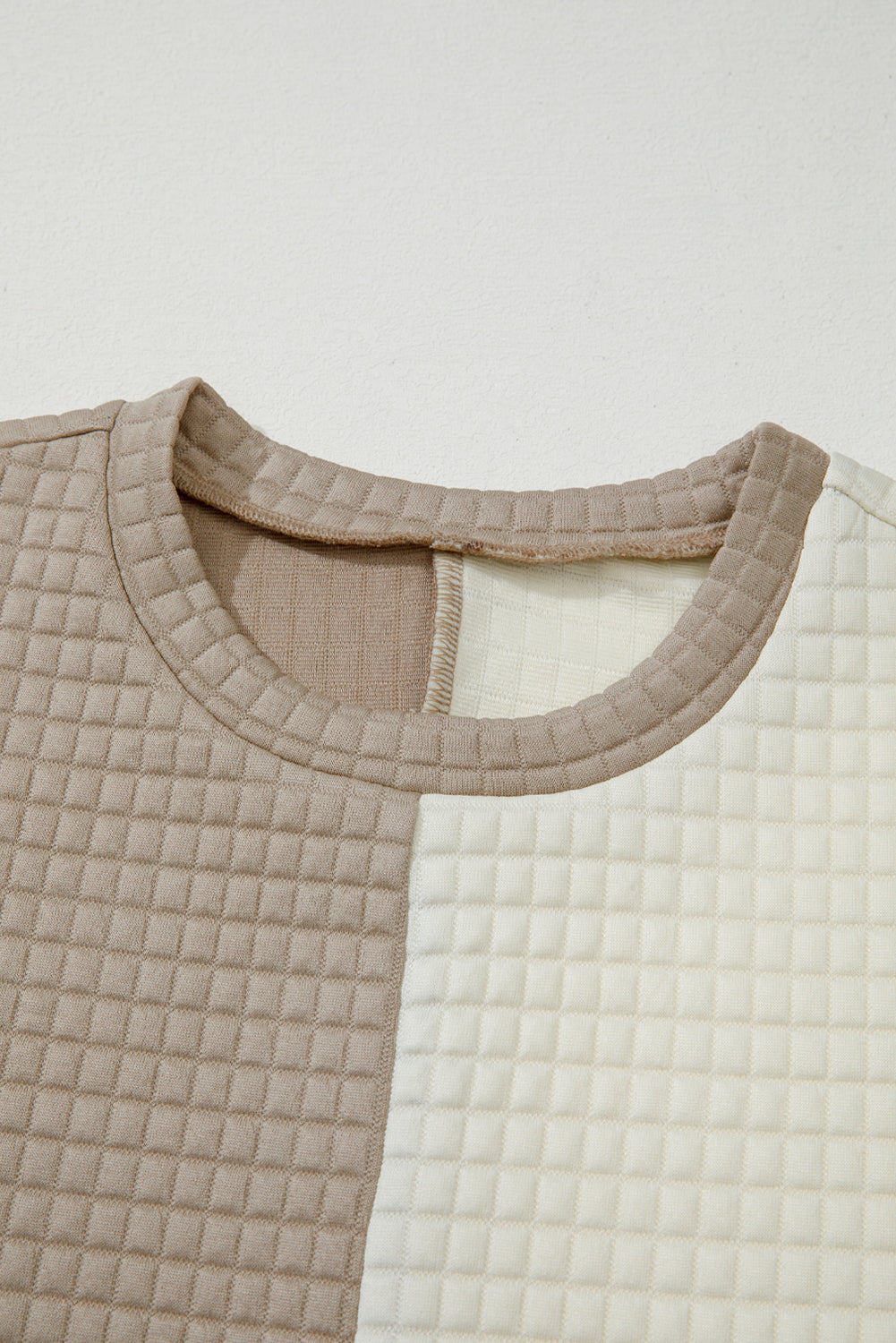 Colorblock Patchwork Textured Top and Short Set