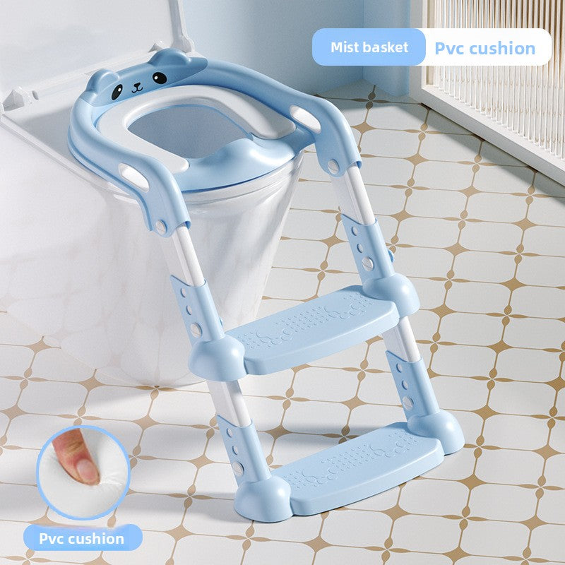 Foldable stepped auxiliary stool toilet