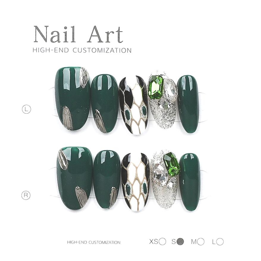 1047- Handmade press on nails fake nails removable Handmade Drawing Nails