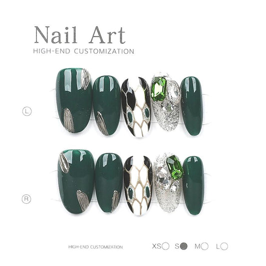 1047- Handmade press on nails fake nails removable Handmade Drawing Nails