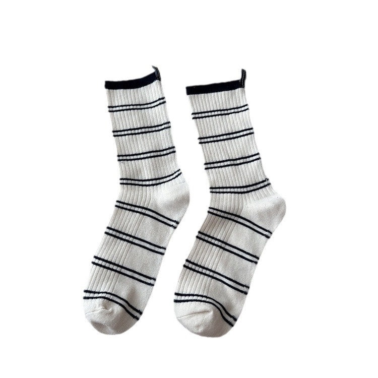 Women's Striped Mid-Tube Socks