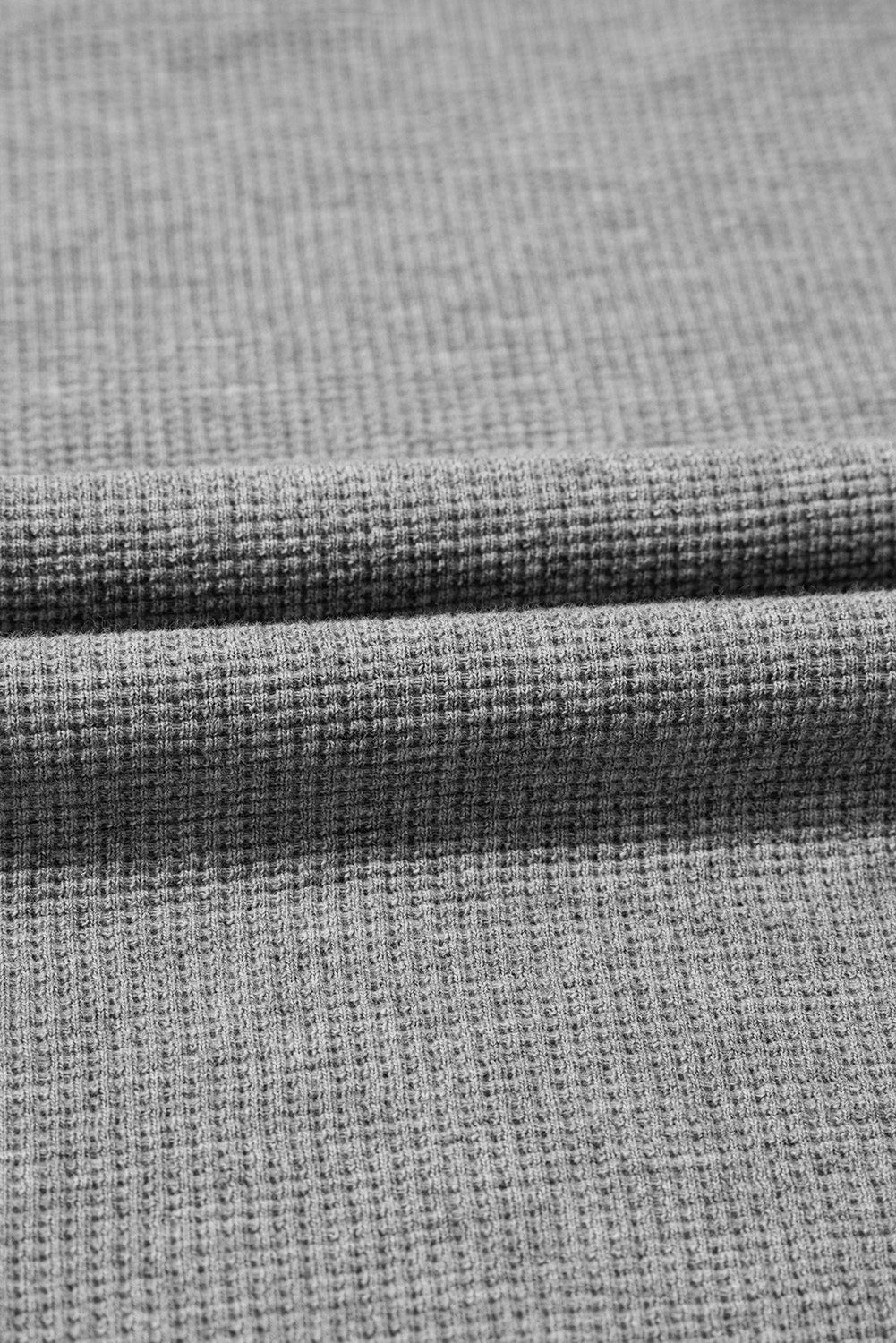 Waffle Knit Bishop Sleeve Side Split Top