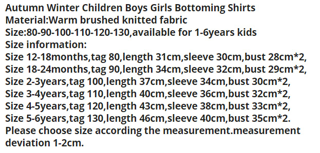 Boys Girls T-shirts Kids Tops Turtleneck - # BOAA11510010
