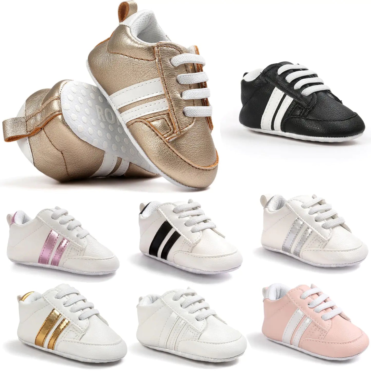 Baby Boy Girl Moccasins Shoes Infant PU Leather Non-slip Soft Newborn Sneakers - # GIAA71310003