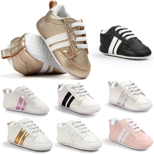 Baby Boy Girl Moccasins Shoes Infant PU Leather Non-slip Soft Newborn Sneakers - # GIAA71310003