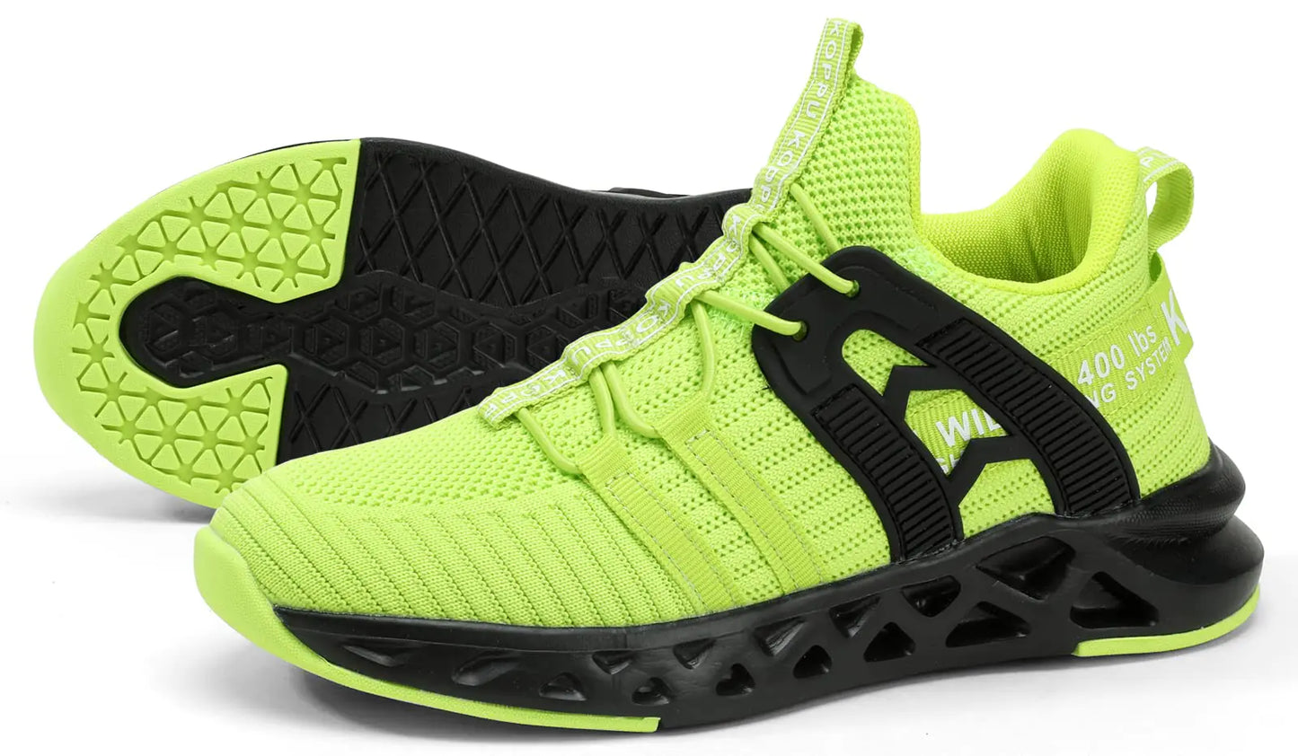 koppu Kids Shoes Running Shoes Girls Boys Primary School Students Sports Shoes Spring and Autumn Casual Shoes 11.5 Little Kid Fluorescent Green-4 - # BOAA71110001