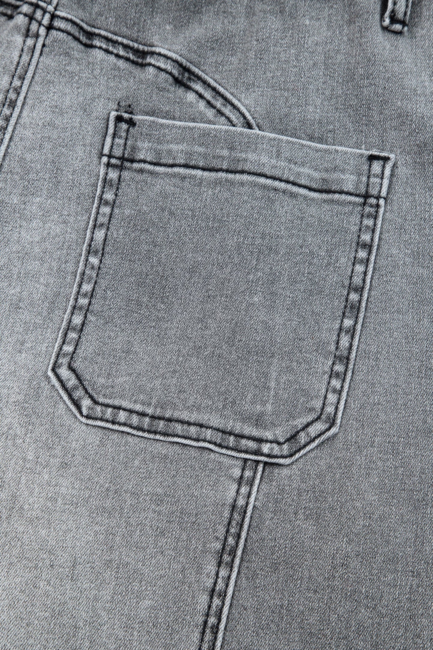 Denim Raw Hem Drawstring Wide Leg Pants