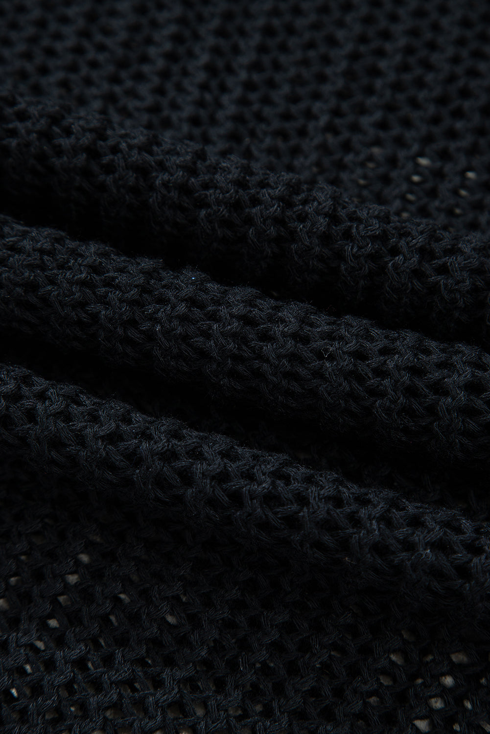 Solid Crochet Hollow-Out Sweater