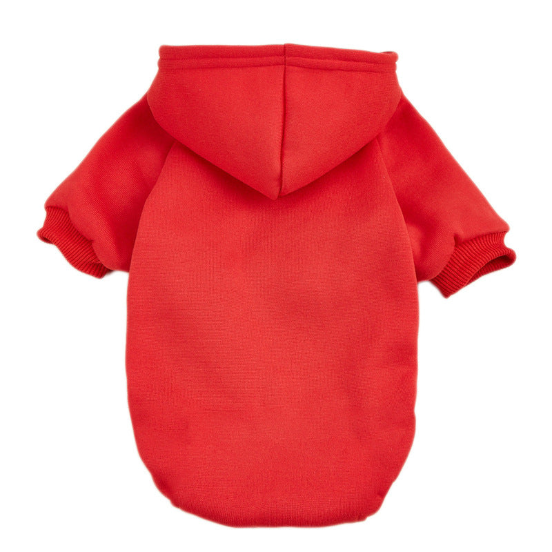 Classic Solid Color Hooded Pet Sweater for Dogs and Cats