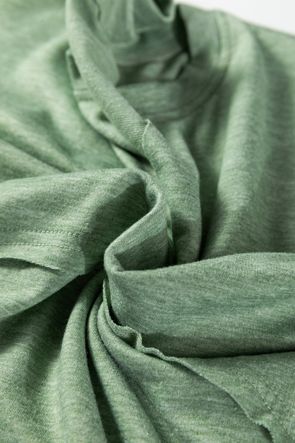 Solid V-Neck Raw Hem Long Sleeve Top