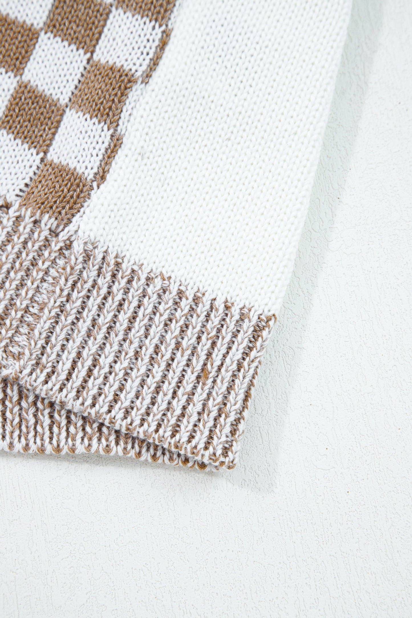 Plus Size Checker Drop Shoulder Open Front Cardigan