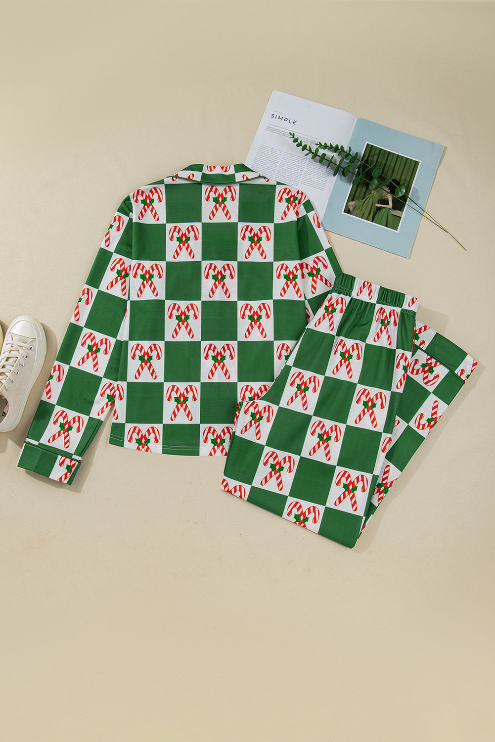 Christmas Holly Jolly Checker Pajama Set