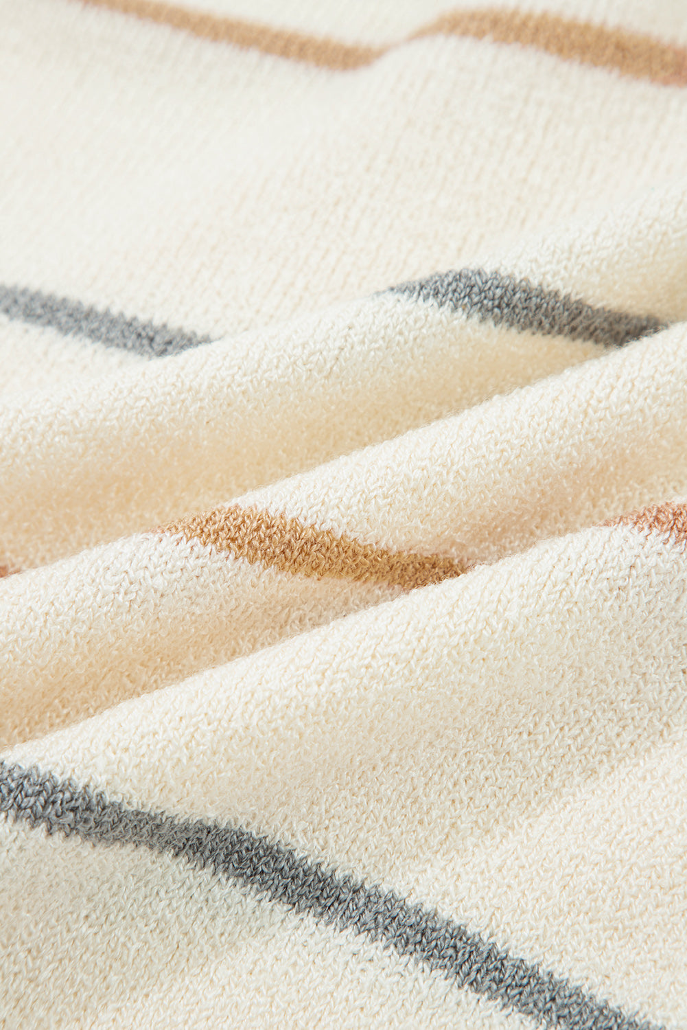 Stripe Buttoned V-Neck Cardigan Sweater