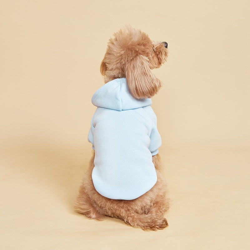Classic Solid Color Hooded Pet Sweater for Dogs and Cats