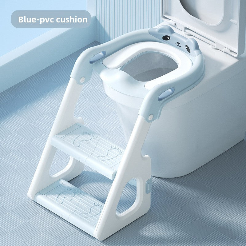 Foldable stepped auxiliary stool toilet