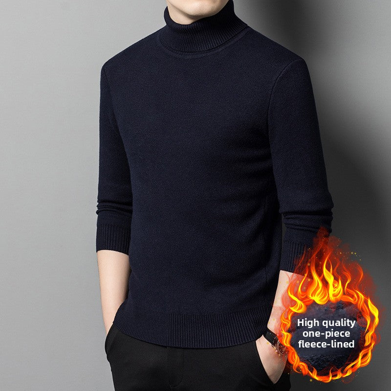 Men's Fleece-Lined Acrylic Turtleneck Sweater
