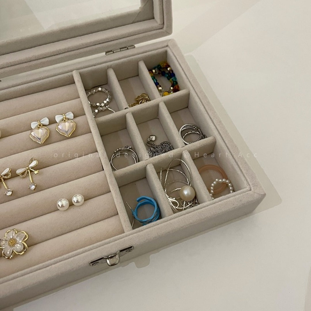 Flannel dustproof jewelry box with lid, ring earrings, earrings, necklace storage box, anti-oxidation jewelry storage box