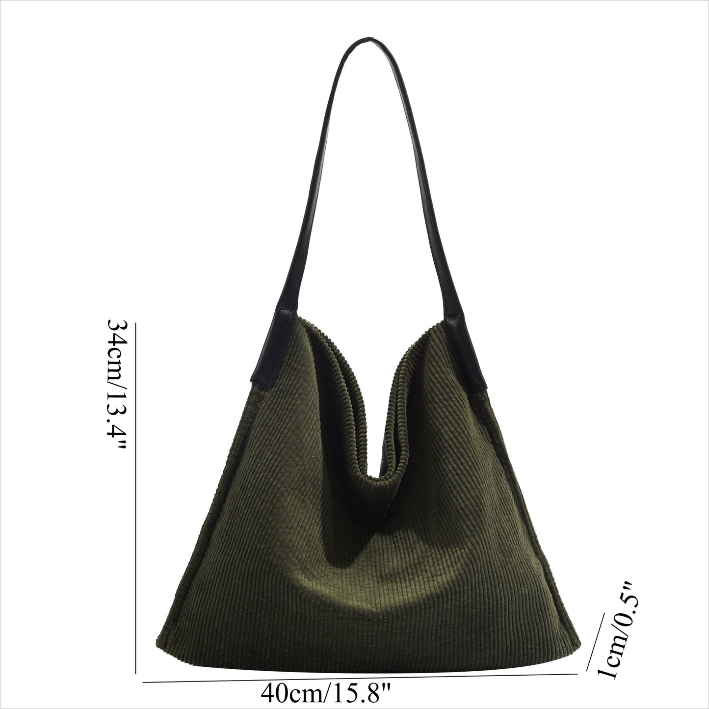 Corduroy large capacity hobo bag, tote bag women, casual commuting shoulder bag large,