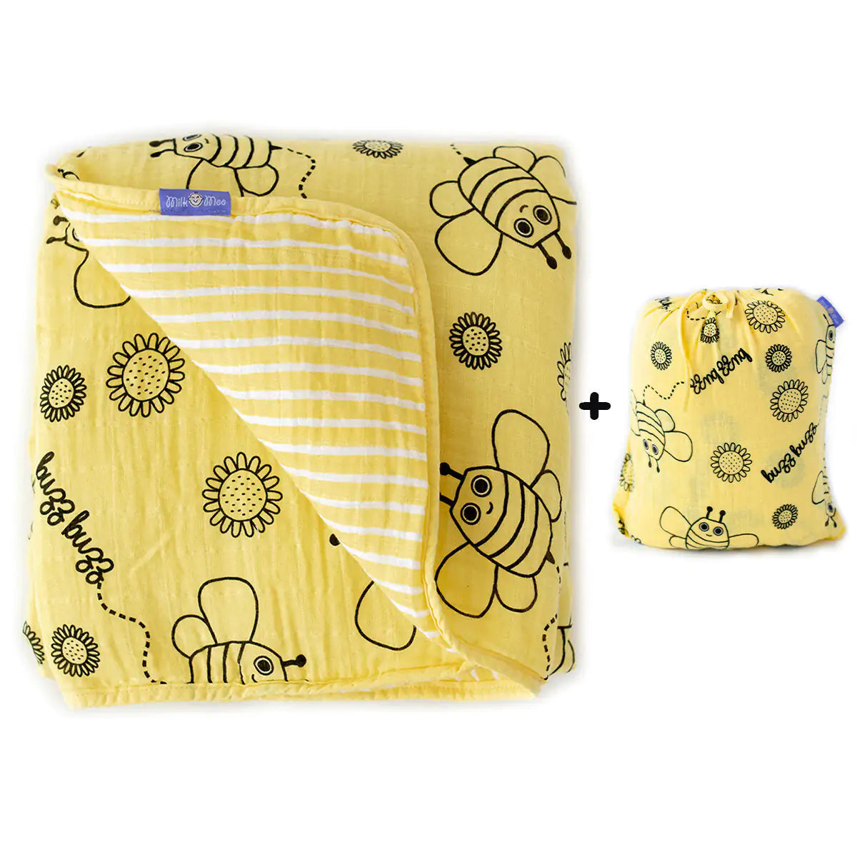 Milk&Moo Buzzy Bee Baby Muslin Fiber Filled Blanket - # BAGE41210014