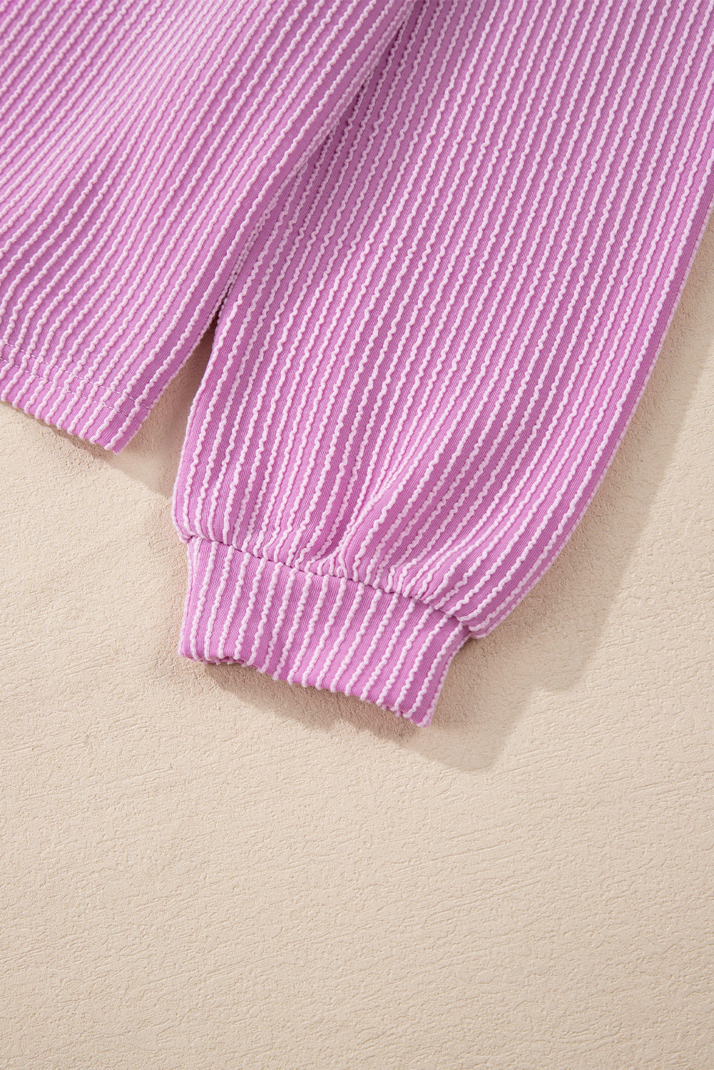 Corded Knit Long Sleeve Top and Shorts Set