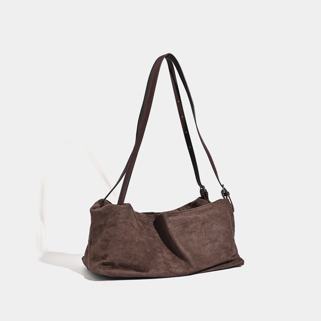 Vintage matte hobo bag, large capacity pillow bag, commuter versatile shoulder crossbody bag