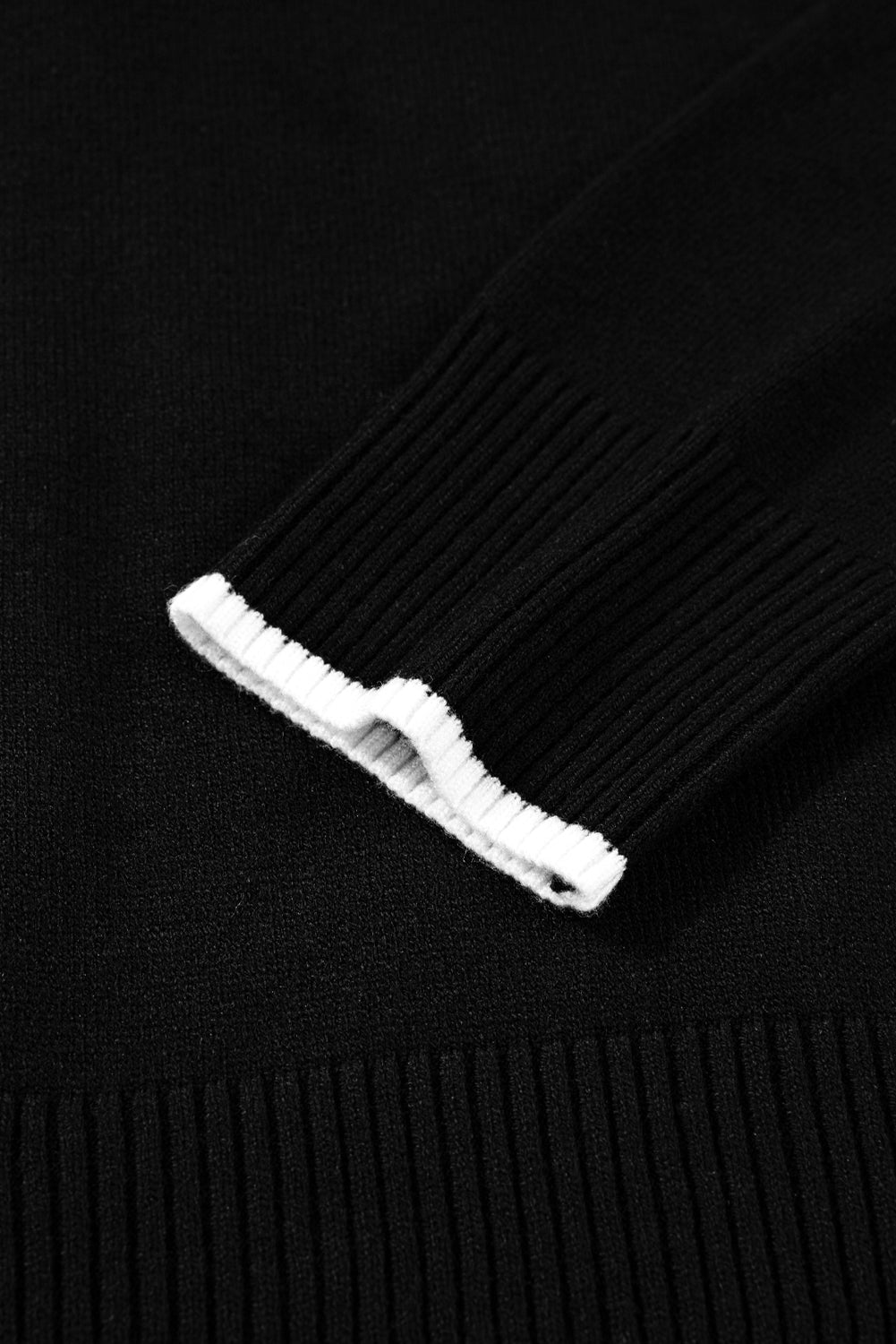 Bow Contrast Trim Long Sleeve Cropped Christmas Sweater