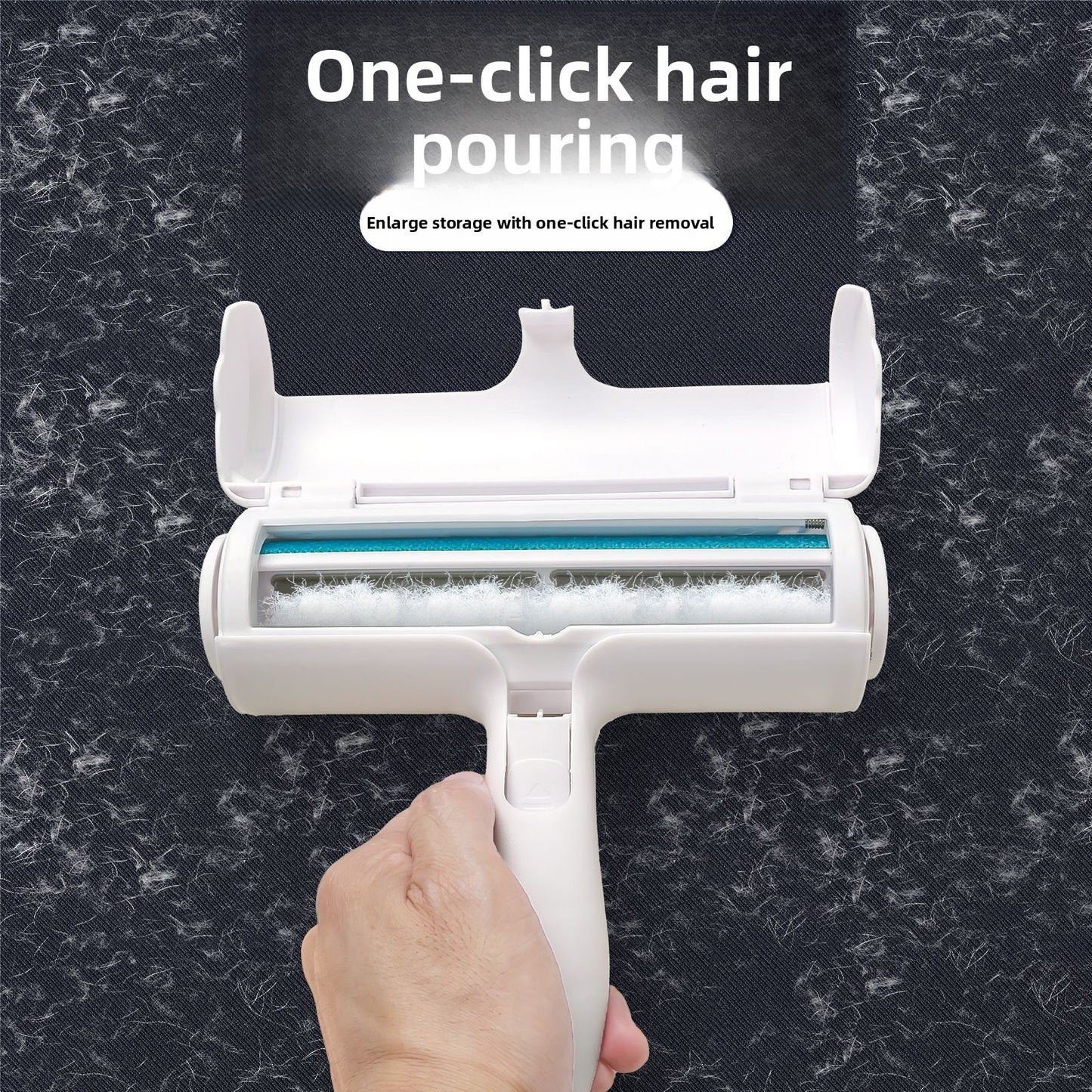 Pet hair removal roller brush suction tool